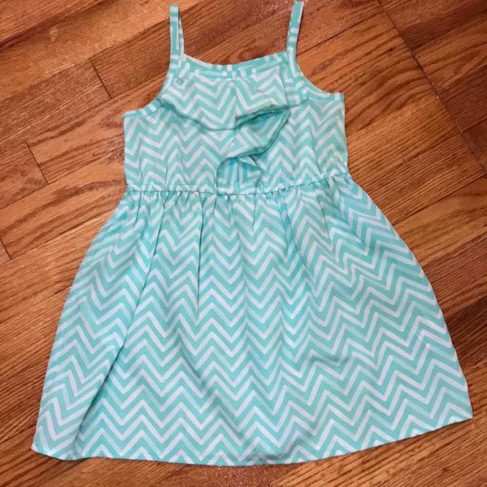 Cherokee Girls Size 3T Blue/Green Chevron Dress